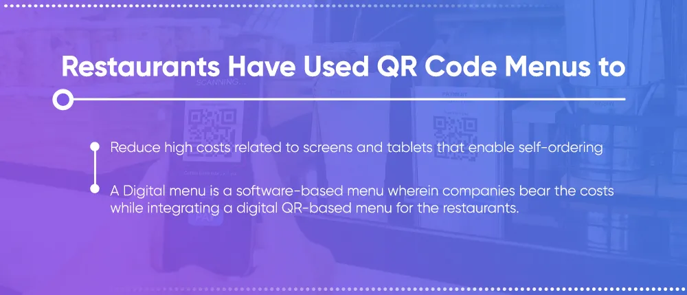Restaurants have used QR code menus to